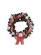 Ambalaz Christmas Fabric Lighted Decorative Wreath Battery Powered 60cm