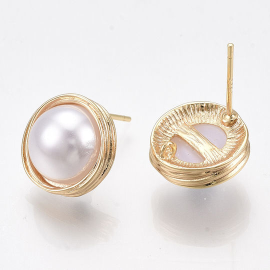 Material für Schmuck Gold in Form Perle 1.2x0.7cm.
