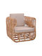 Outdoor-Sessel Rattan Fajole Natural - Beige mit Kissen 86x86x66εκ.