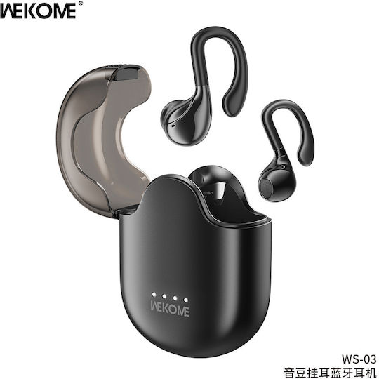 WK WS-03 Offenes Ohr Bluetooth-Freisprecheinrichtung Kopfhörer mit Ladeetui Schwarz