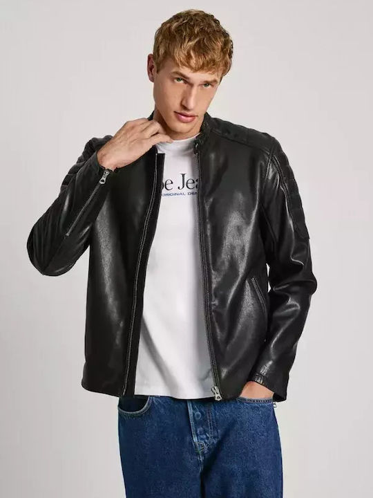 Travis Leather Jacket Biker Black