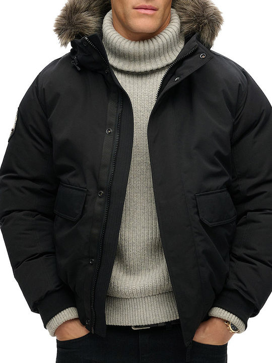 Superdry D3 Ovin Everest Geci Barbat Bomber Negru