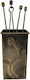 GTMED Fireplace Tool Set with Bucket Silver