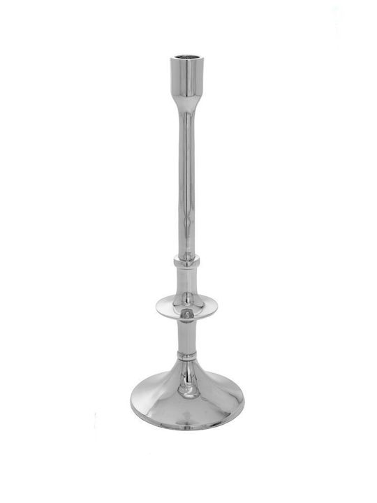 Iliadis Candle Holder Metal in Silver Color 34cm 1pcs