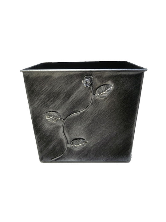 GTMED Metallic Box Wood Storage 46x40x37cm Silver
