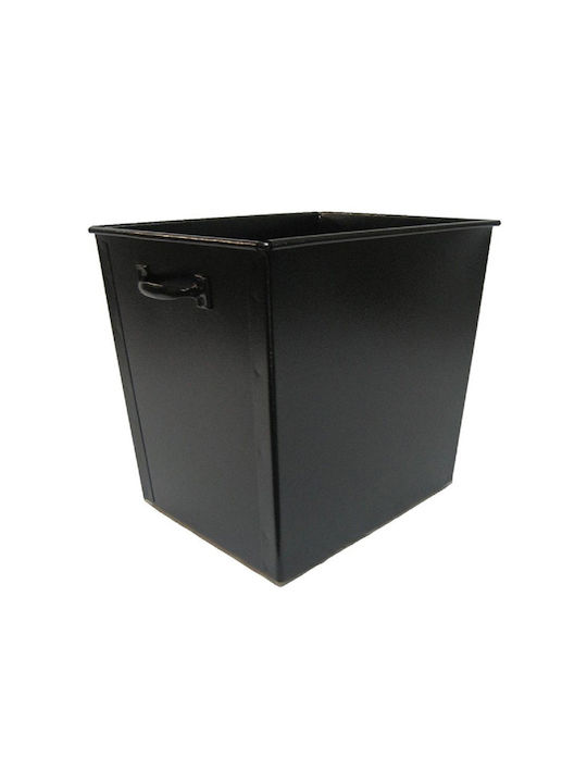 GTMED Metallisch Box Holzlagerung 46x30x33cm Silber