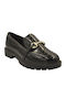 Lackleder Damen Loafers in Schwarz Farbe