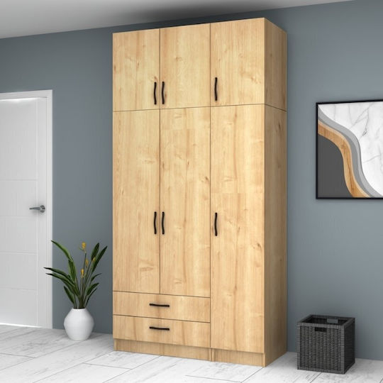 Dreifachtür mit Dachboden Ricardo 120x51.8x240cm Natural Beech Dreifachtür mit Dachboden Ricardo 120x51.8x240cm Natural Beech