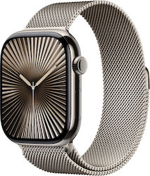 Apple Watch Series 10 Cellular 46mm Gold - Milanese Loop Natural