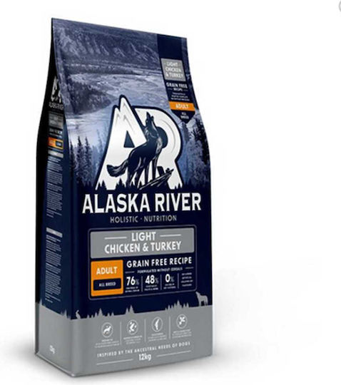 Alaska River 12kg Trockenfutter ohne Getreide für erwachsene Hunde mit Huhn und Türkei