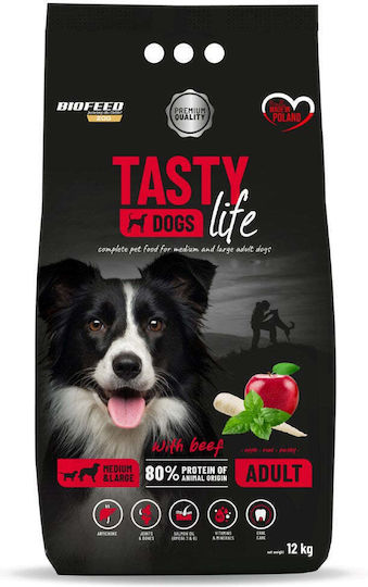 Biofeed 12kg Trockenfutter ohne Gluten für erwachsene Hunde mittlerer & großer Rassen mit Rindfleisch