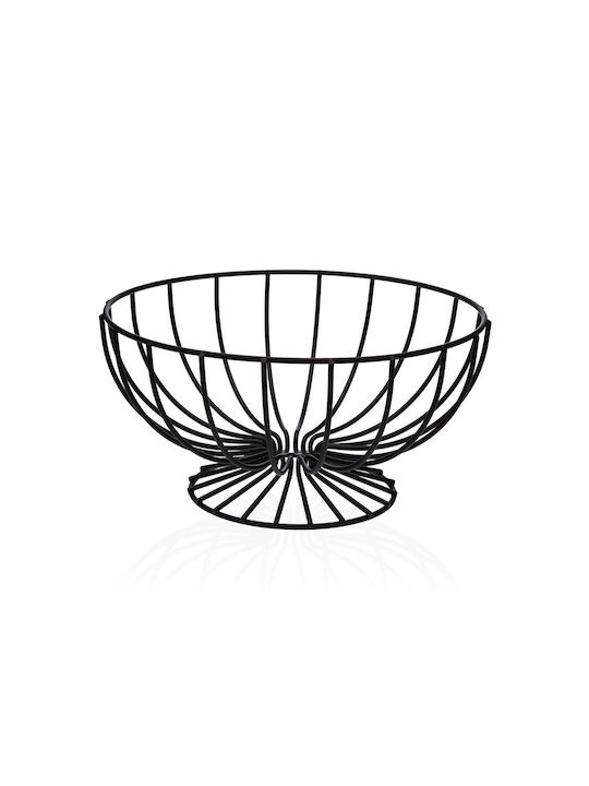 Versa Fruit Bowl Metallic Black 27x27x11cm