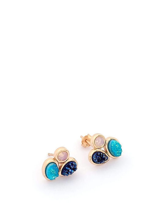 Silver Union Earrings made of Silver with Stones