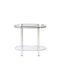 Oval Side Table Metal Silver L70xW35xH63cm.