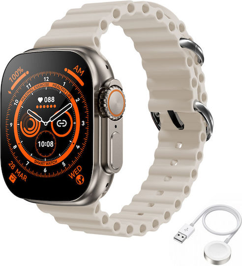 ZD8 Ultra Max Smartwatch with Heart Rate Monitor (Silver)