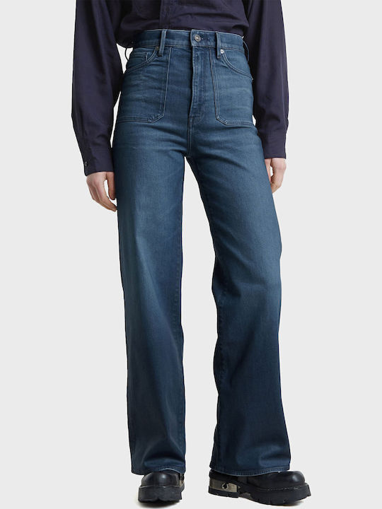 Deck 2.0 Women's Jean Trousers in Loose Fit Dark Aged Denim