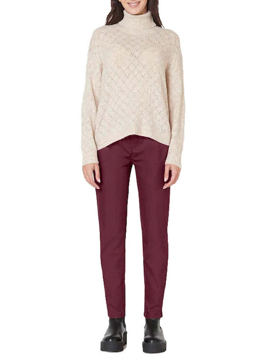 Jensen Women's Fabric Trousers Narrow Purple