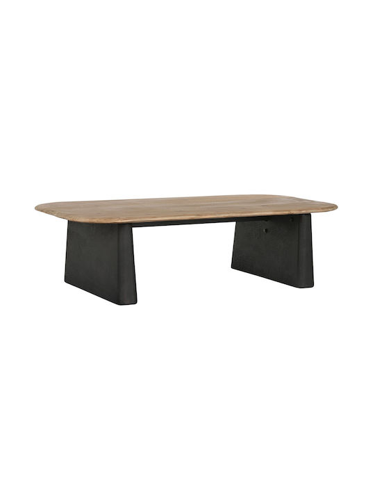 Coffee Table L120xW60xH32cm. Black Velvet-Black Metal