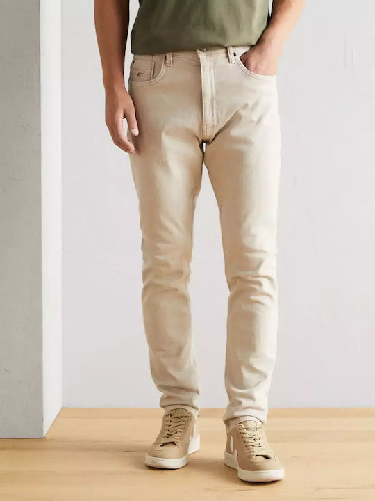Men's Jeans Pants with Regular Straight Fit Beige