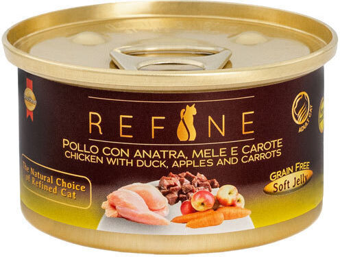 Refine Wet Food for Cats in Cans with Chicken, Duck and Tuna 80gr