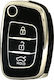 Car Key Cover Case made of for Hyundai in Black Color