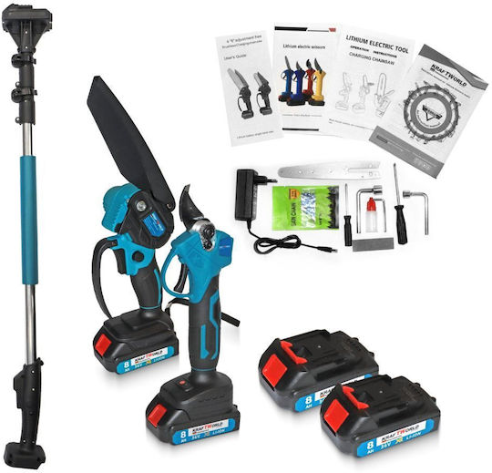 2410212312211 Set Kettensäge & Baumschere 21V mit 2 Batterien
