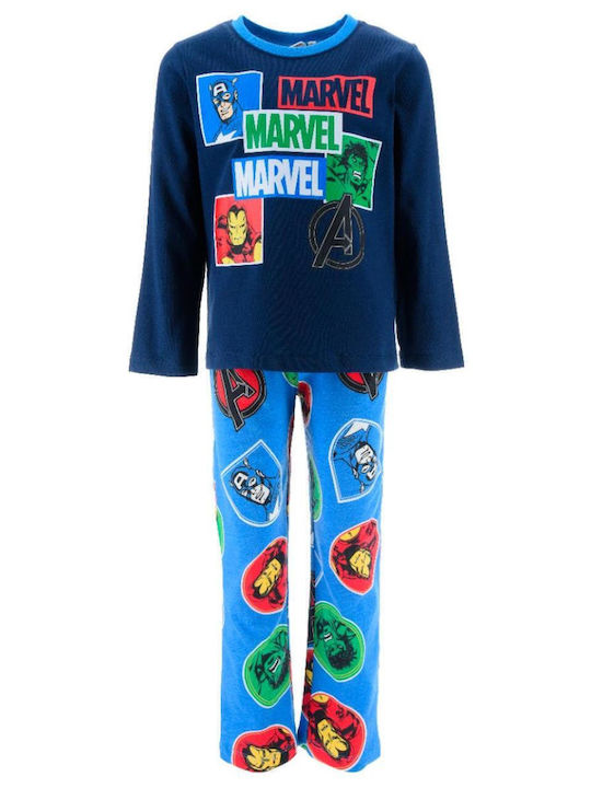Superheroes Kids' Pajamas Winter Fleece Navy
