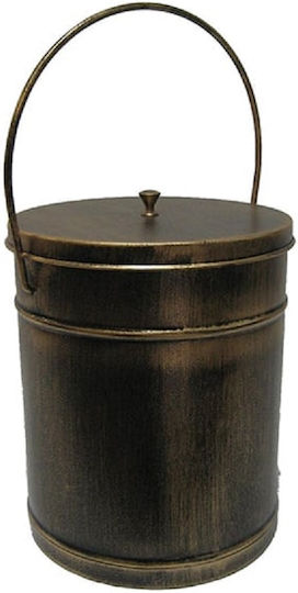 Μεταλλικός Κουβάς Τζακιού Στάχτης Φ24x30cm Σκουριά-rust 110r