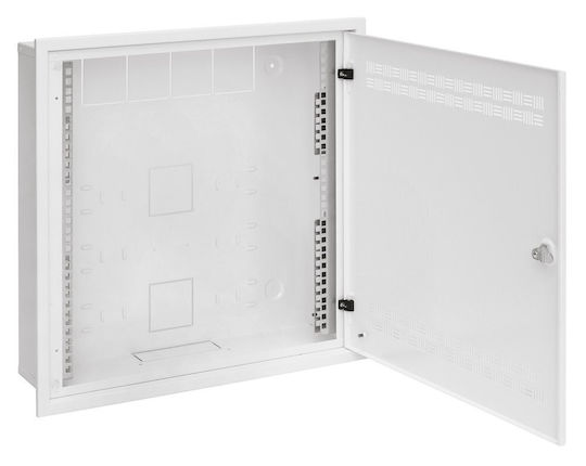 Solarix Soho Lc-18 Wall-mounted Distribution Cabinet 2u 4u 11u Rails 550x550x150mm White Ral 9003 Frame Wall Installation