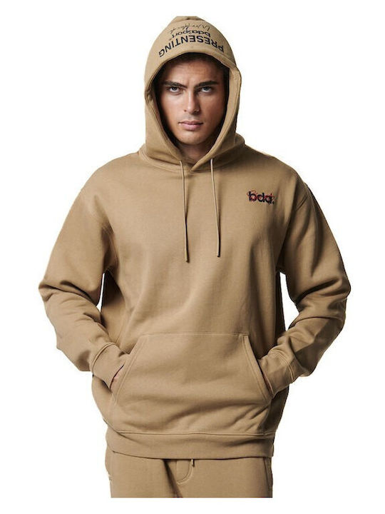 Sweatshirt Für Herren Mit Fleece Kapuze Natural Mocha