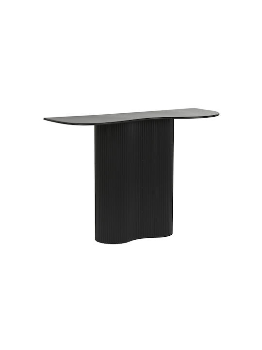 Wooden Console Table Black Velvet-Black Metal L100xW38xH72cm