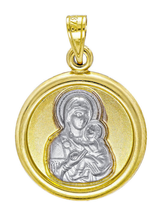 Kiriakos Gofas Pendant Kids Talisman Double Sided Konstantinato made of Gold 9K KN541