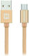 Swissten Geflochten / Flach USB 2.0 auf Micro-USB-Kabel Gold 1.2m (71522204) 1Stück