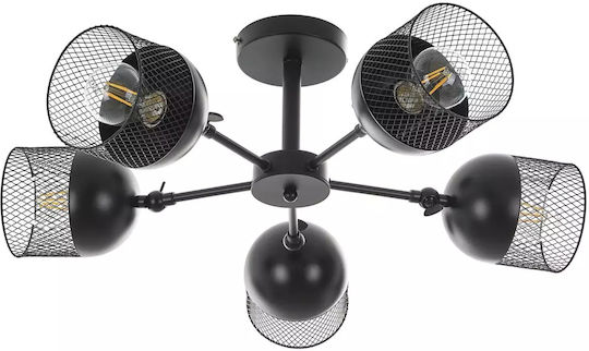 Pendant Light Black for 5 Bulbs E27