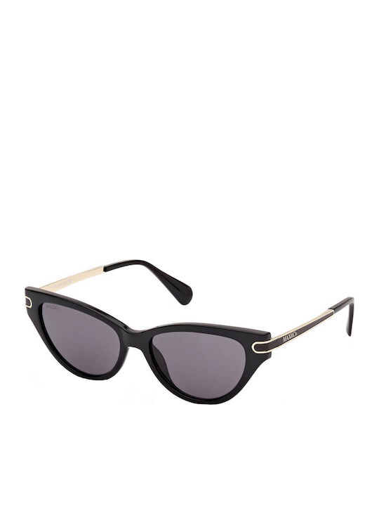 Max & Co Women's Sunglasses with Black Plastic Frame and Black Lens
