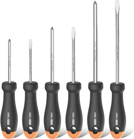 Deli Set 6 Magnetic Screwdrivers with 6 Interchangeable Tips