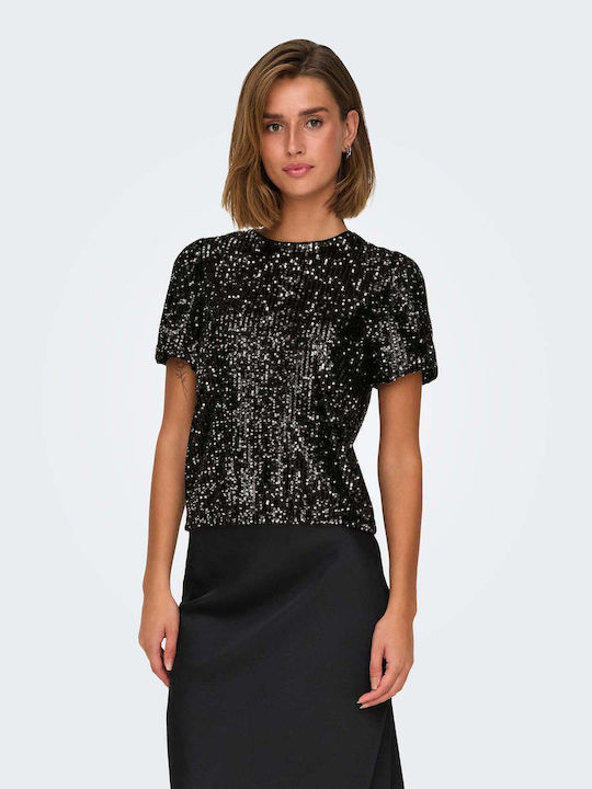 Only Women's Blouse Short Sleeve Black