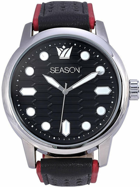 Season Time Ρολόι Μπαταρίας με Δερμάτινο Λουράκι Season Time Ρολόι Μπαταρίας με Δερμάτινο Λουράκι