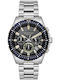 Quantum Men's Watch 45mm Chronograph Battery with Silver Metal Bracelet