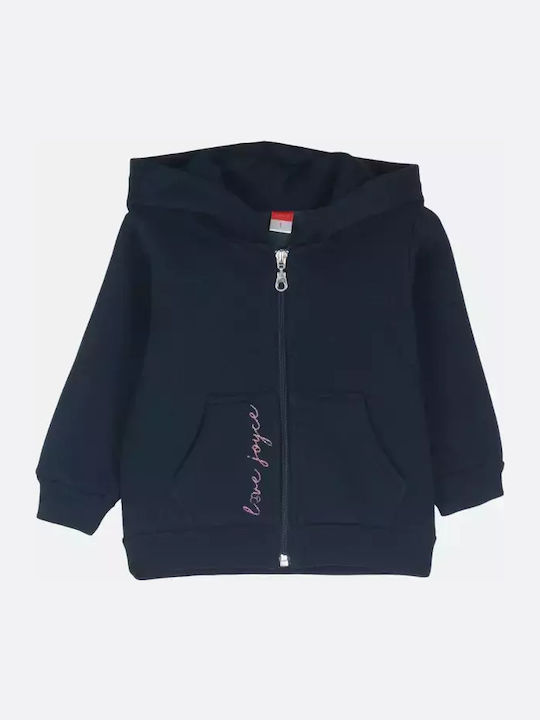 Kinder-Sweatshirt Strickjacke mit Kapuze Dunkelblaue