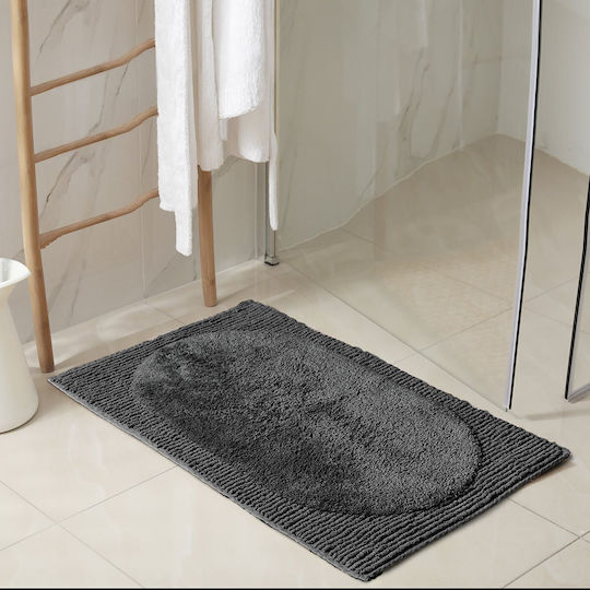 Nima Бански килим Памук Правоъгълена Feel Fresh 34054 Night Gray 50x80бр