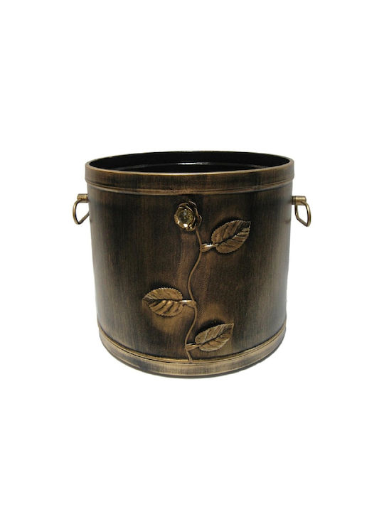 GTMED Metallic Basket Wood Storage Silver