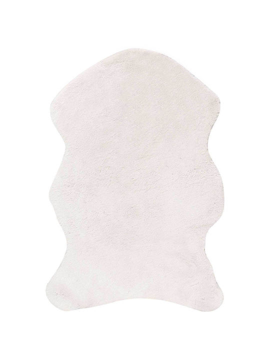 Madi Bound Χαλί Ορθογώνιο Γούνινο White Animal 90x125cm