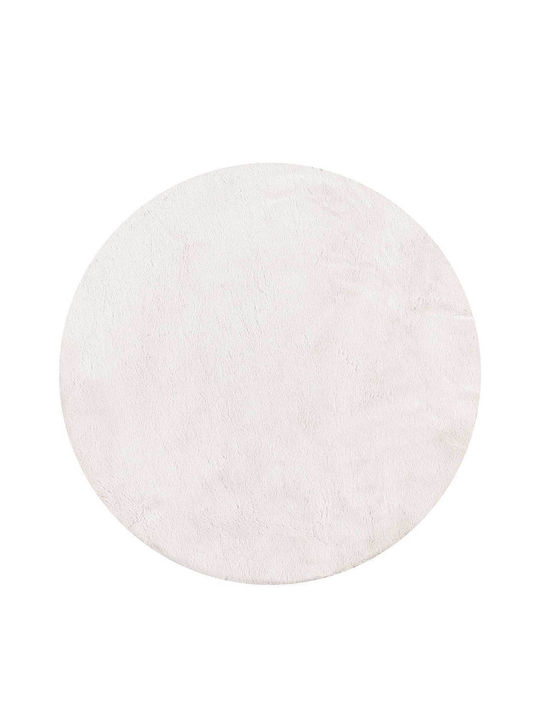 Madi Bound Χαλί Στρογγυλό Γούνινο White Φ160cm