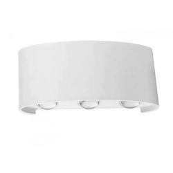 Wandmontierte Leuchte Flippy Innen Außen Feuchtigkeitsbeständig 8 W Warmlicht Aluminium Weiß 22x8 cm