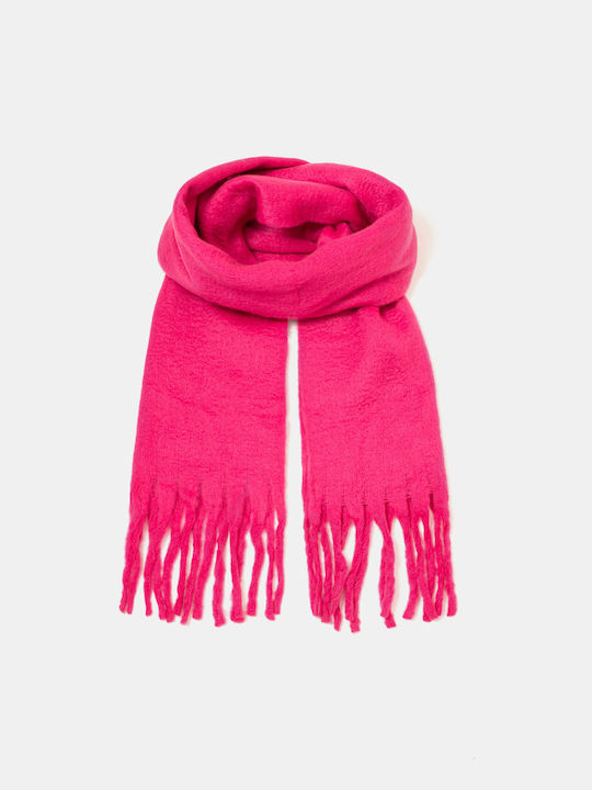 Eșarfă cu Franjuri Fucsia Fucsia Culoare Solidă