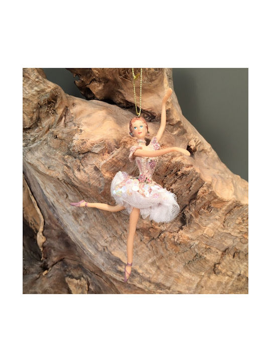 Hanging Ballerina Ornament Ceramic Pink