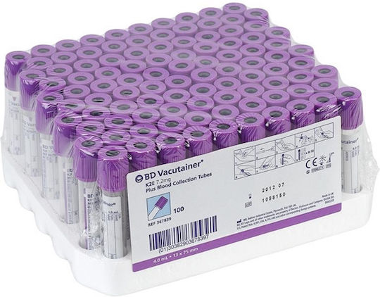 Vacutainer Tubes General K2 EDTA 6ml Purple Cap BD 367864 100pcs
