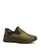Damen Slip-Ons Leder Khaki