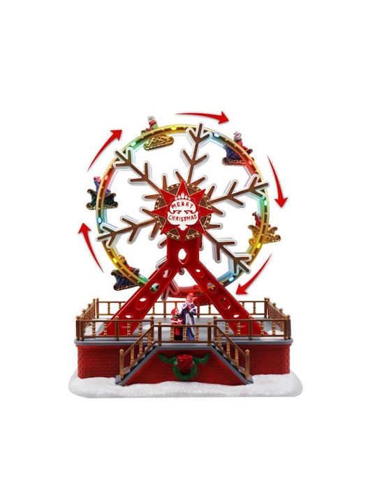 Christmas Illuminated Decorative Ferris Wheel with Battery 13x13x13cm.